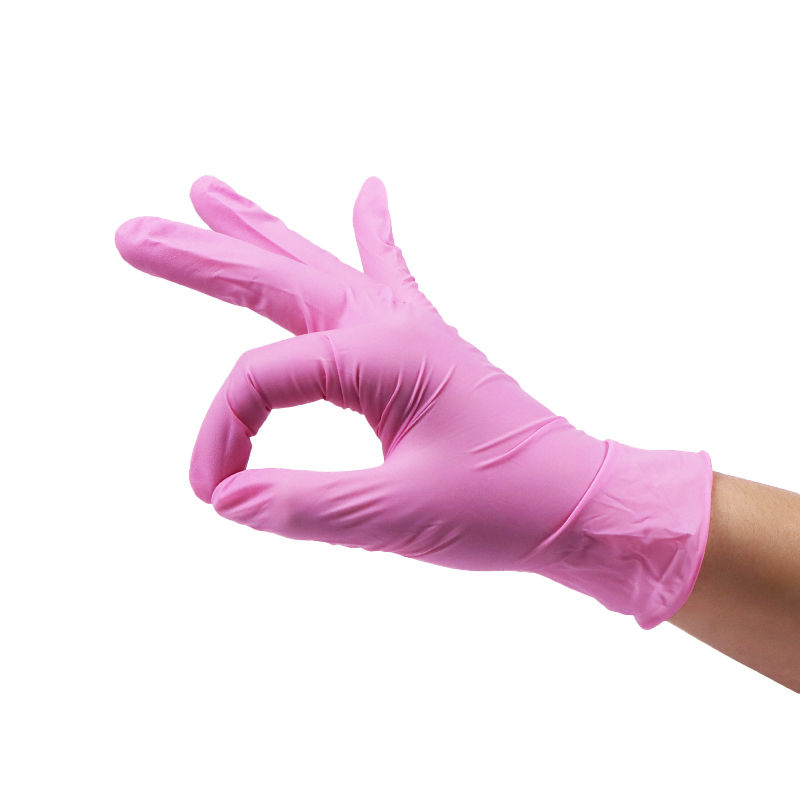 Eco Friendly Disposable Pink PVC Nitrile Safety Gloves Sustainable