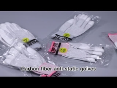 El ESD sin pelusa cortó ajuste conductor resistente de la palma de la PU de la fibra de carbono de los guantes 13gsm